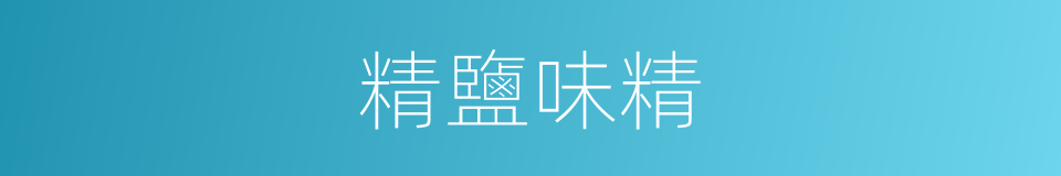 精鹽味精的同義詞