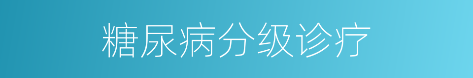 糖尿病分级诊疗的同义词