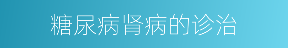 糖尿病肾病的诊治的同义词