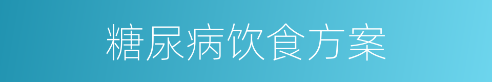 糖尿病饮食方案的同义词