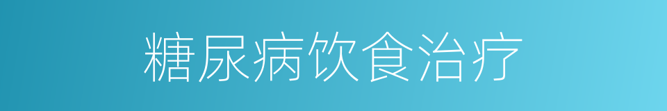 糖尿病饮食治疗的同义词