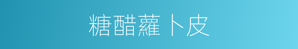糖醋蘿卜皮的同義詞