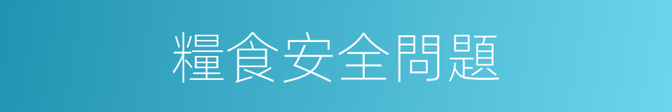 糧食安全問題的同義詞