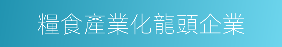 糧食產業化龍頭企業的同義詞