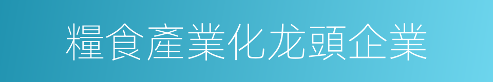 糧食產業化龙頭企業的同義詞