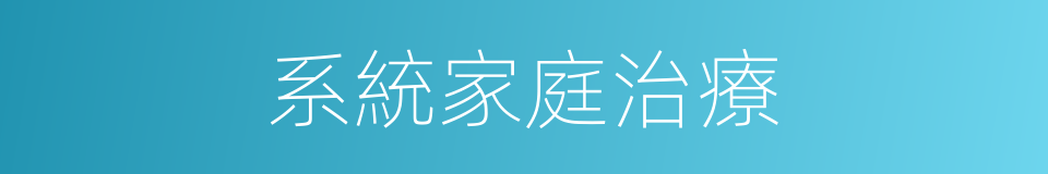 系統家庭治療的同義詞