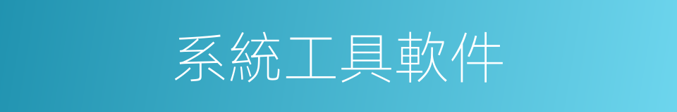 系統工具軟件的同義詞