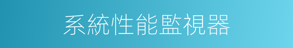 系統性能監視器的同義詞