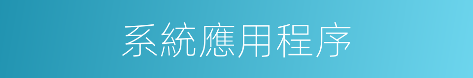 系統應用程序的同義詞