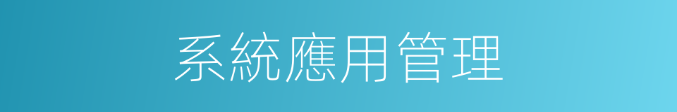 系統應用管理的同義詞