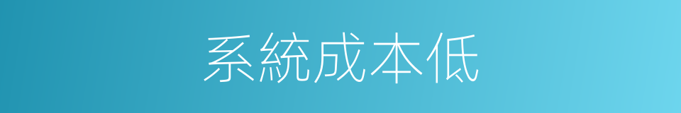 系統成本低的同義詞