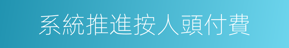 系統推進按人頭付費的同義詞