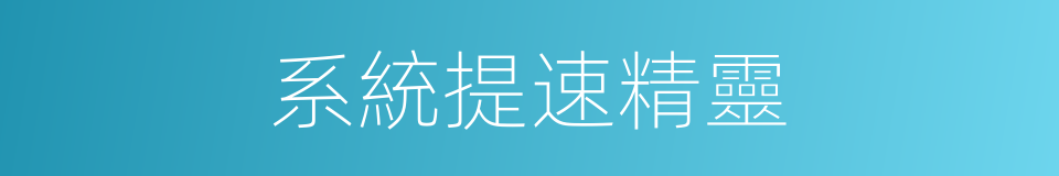 系統提速精靈的同義詞