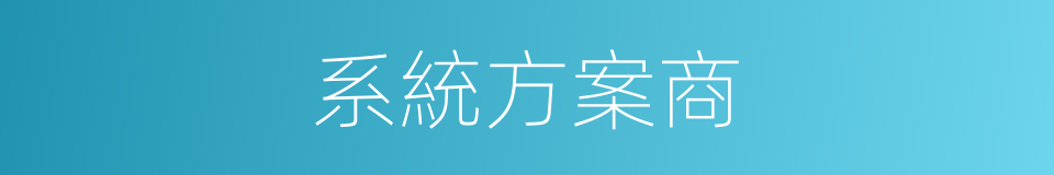 系統方案商的同義詞