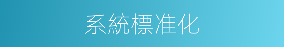 系統標准化的同義詞
