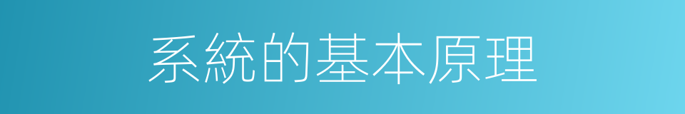 系統的基本原理的同義詞