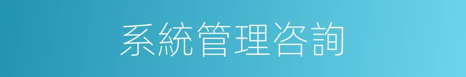 系統管理咨詢的同義詞