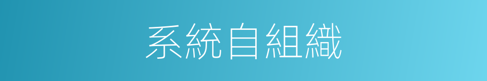 系統自組織的同義詞