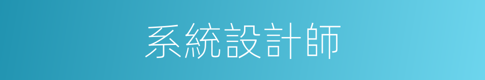 系統設計師的同義詞