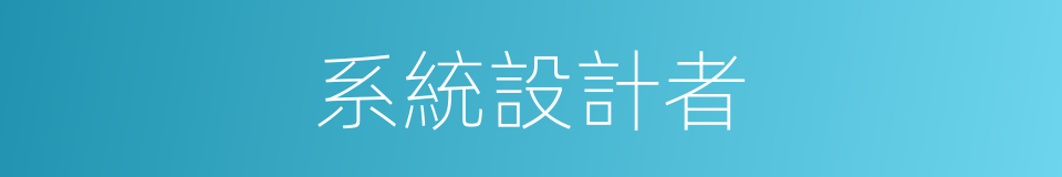 系統設計者的同義詞