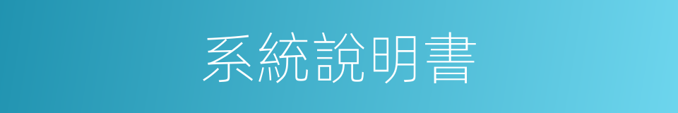 系統說明書的同義詞