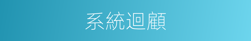系統迴顧的意思