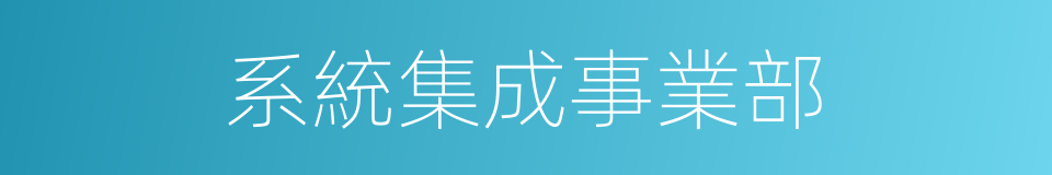 系統集成事業部的同義詞