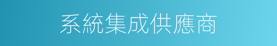 系統集成供應商的同義詞