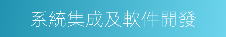 系統集成及軟件開發的同義詞