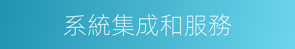 系統集成和服務的同義詞