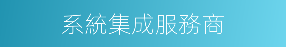 系統集成服務商的同義詞