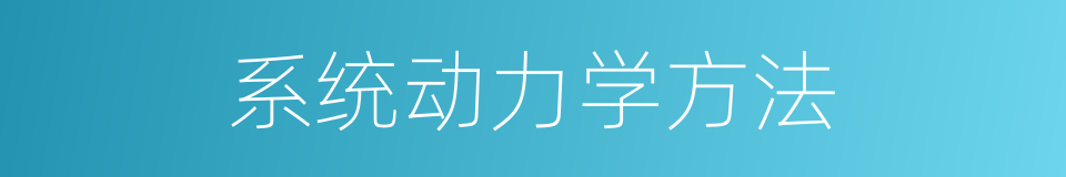 系统动力学方法的同义词