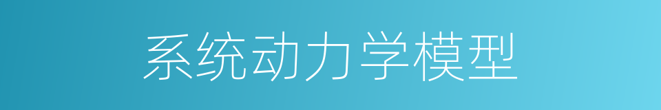 系统动力学模型的同义词