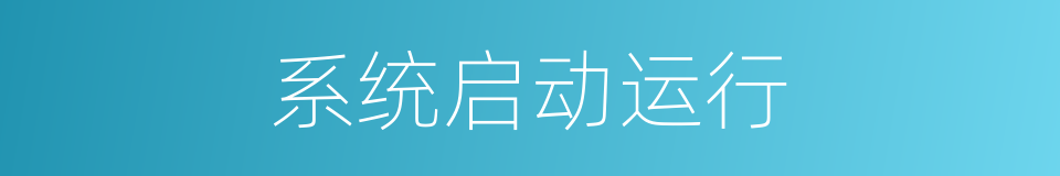 系统启动运行的同义词