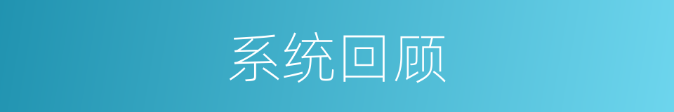 系统回顾的意思