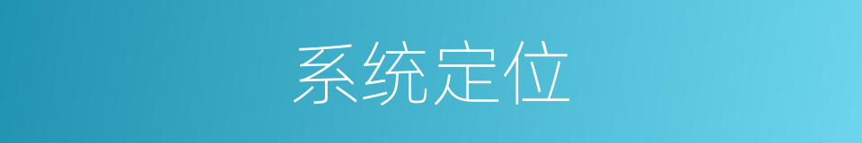系统定位的同义词