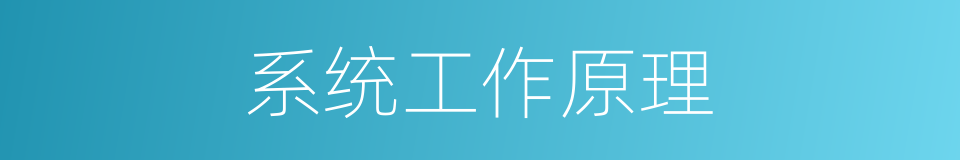 系统工作原理的同义词