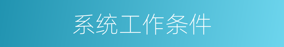系统工作条件的同义词