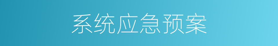 系统应急预案的同义词