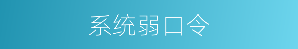 系统弱口令的同义词