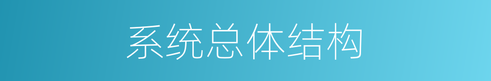 系统总体结构的同义词