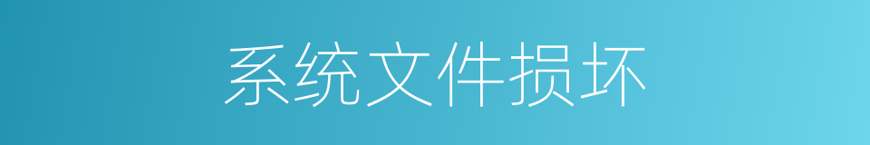 系统文件损坏的同义词