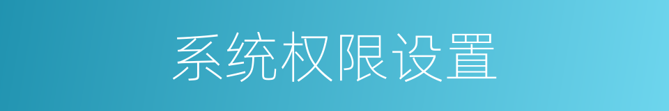 系统权限设置的同义词