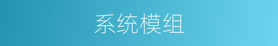 系统模组的同义词