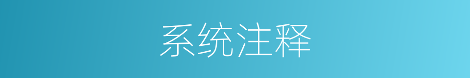 系统注释的意思