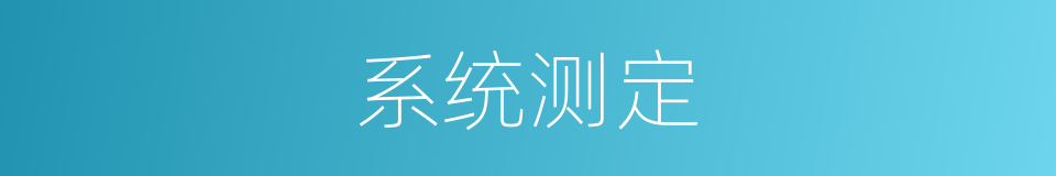 系统测定的同义词