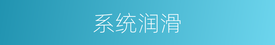 系统润滑的同义词