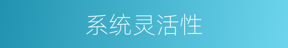 系统灵活性的同义词