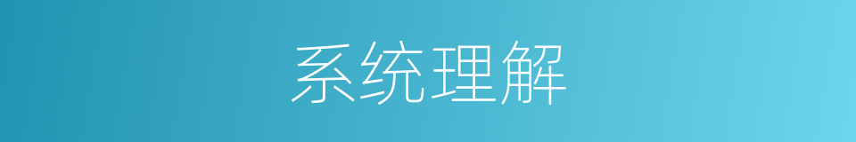 系统理解的同义词