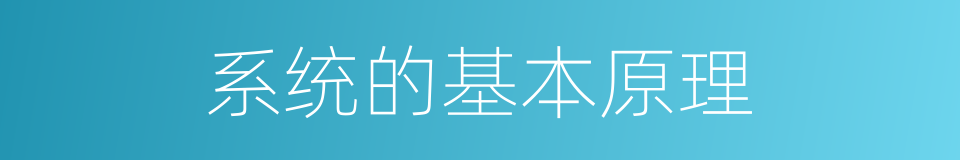 系统的基本原理的同义词